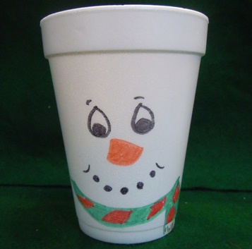 snowman party cup craft